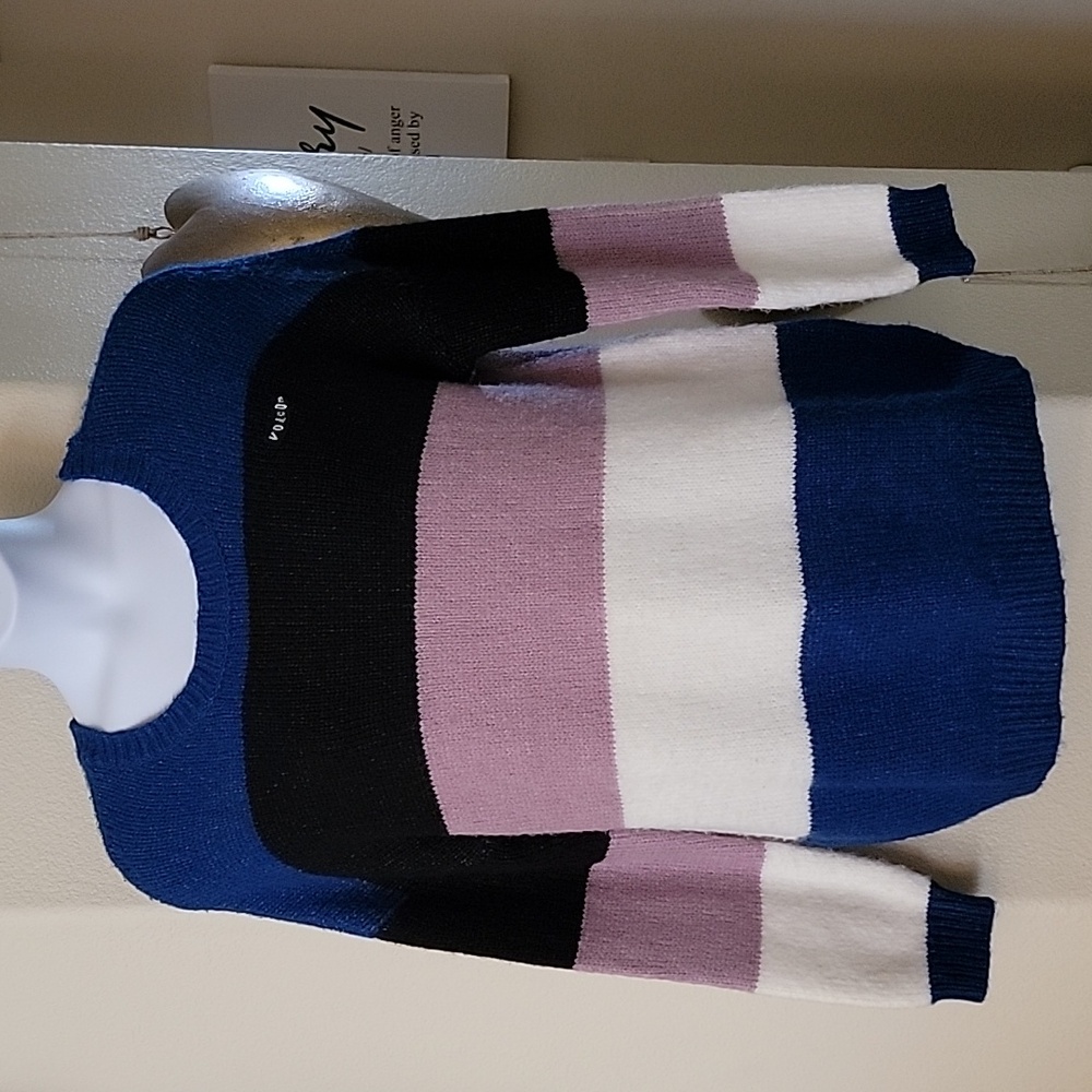 VOLCOM Alpaca Blend Striped Sweater Crew Neck Oversized Style size M